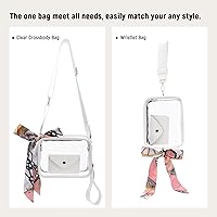 Vista 3 de Pequeña bolsa cruzada transparente para mujer, aprobada para estadios, bolsas transparentes para conciertos, eventos deportivos, festivales