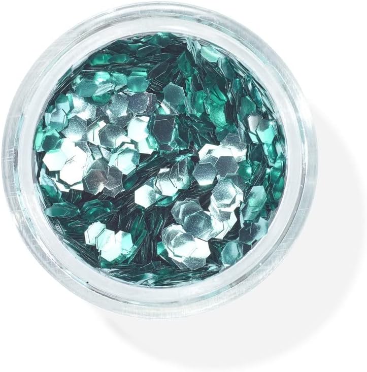 Snazaroo Bio Glitter Face and Body Paint, Biodegradable Chunky Gliter, Turquoise Colour, 3g - Image 3