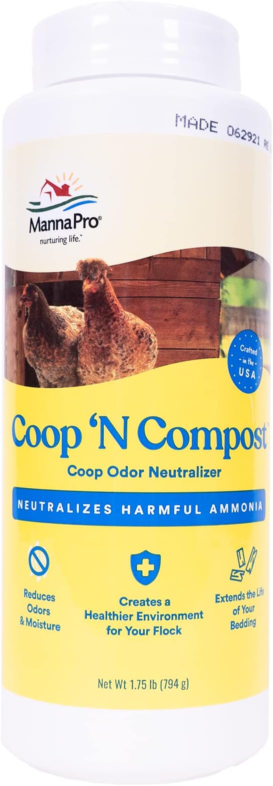 Manna Pro Coop 'N Compost | Chicken Coop, Manna Pro Chicken Supplies | 28 Ounces
