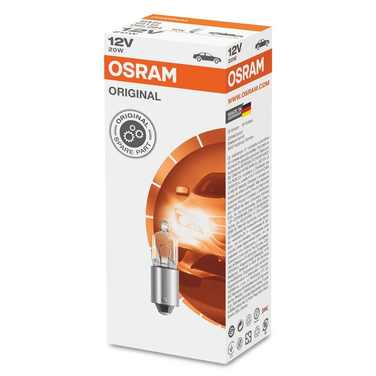 Osram 64115 Lampadina BA9S 12V 20W
