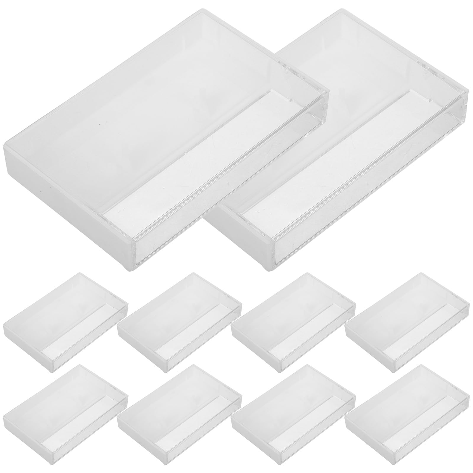 NUOBESTY Set da 10 Custodie per Musicassette in Plastica Trasparente Bordo Quadrato Scatola Portacassette Piccola e Resistente per Organizzazione Vintage in Casa e Ufficio
