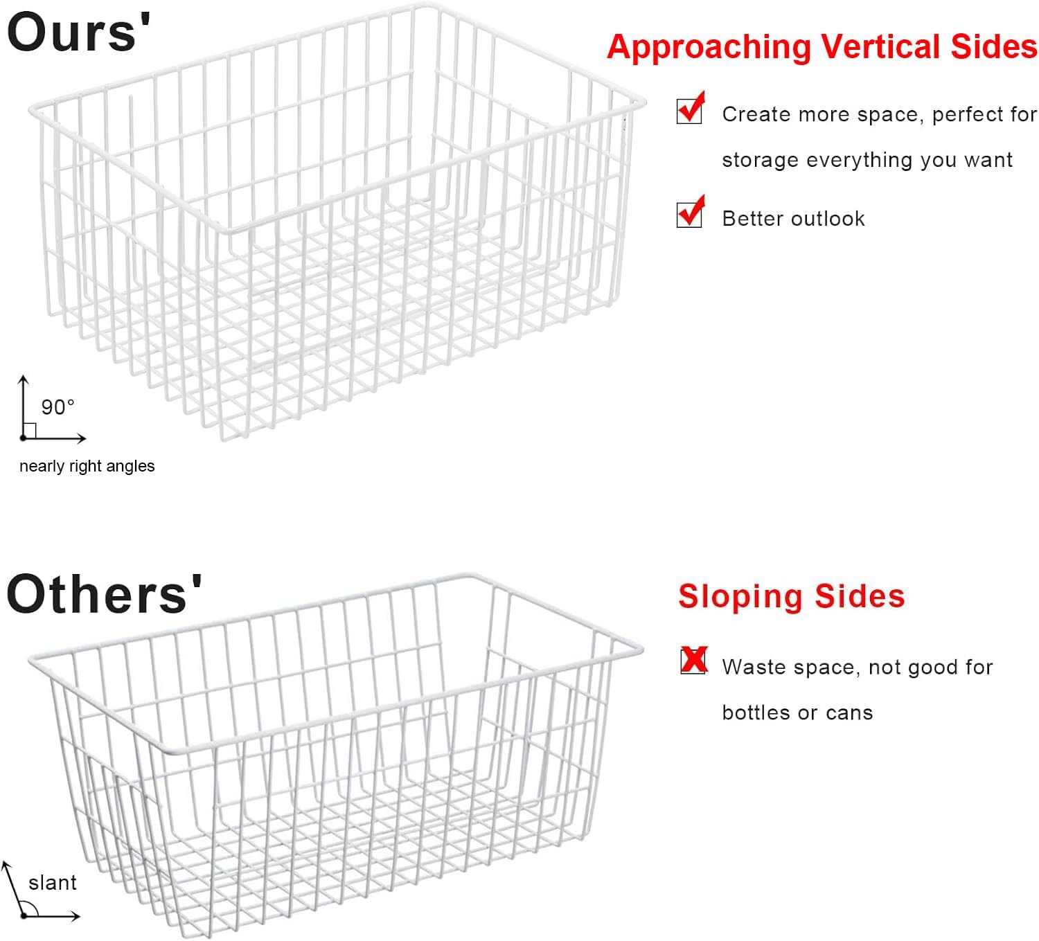 Orgneas Freezer Organizer Bins, Freezer Baskets for Chest Freezer and Upright Freezer Refrigerator Dividers Frozen Meats Storage Containers Organizer for Fruits and Vegetables, 5 Packs - Image 7