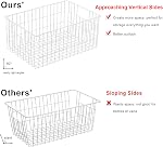 Orgneas Freezer Organizer Bins, Universal Freezer Baskets for Chest Freezer and Upright Freezer Refrigerator Dividers Frozen Meats Storage Containers Organizer for Fruits and Vegetables, 5 Packs