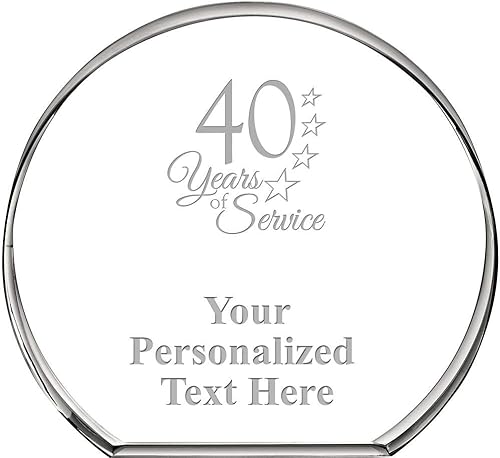 40 años de servicio pisapapeles circulares de pie, regalos grabados aduana del pisapapapeles de cristal de los años