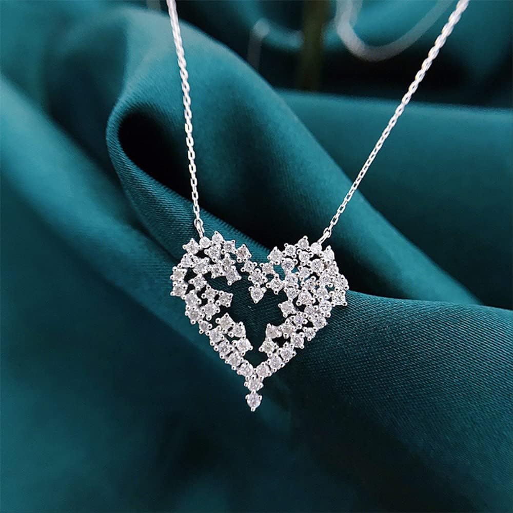 Biżuteria damska Hollow Heart Diamentowy wisiorek 100% prawdziwy urok Wisiorki ślubne Naszyjnik dla kobiet Party Choker Made in China