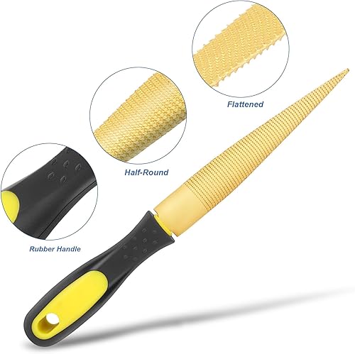 Miniatura 5 de Juego de limas de madera, 13 limas de acero al carbono dorado con maleta, incluye 2 limas de metal grandes, 10 limas de diamante y cepillo de acero