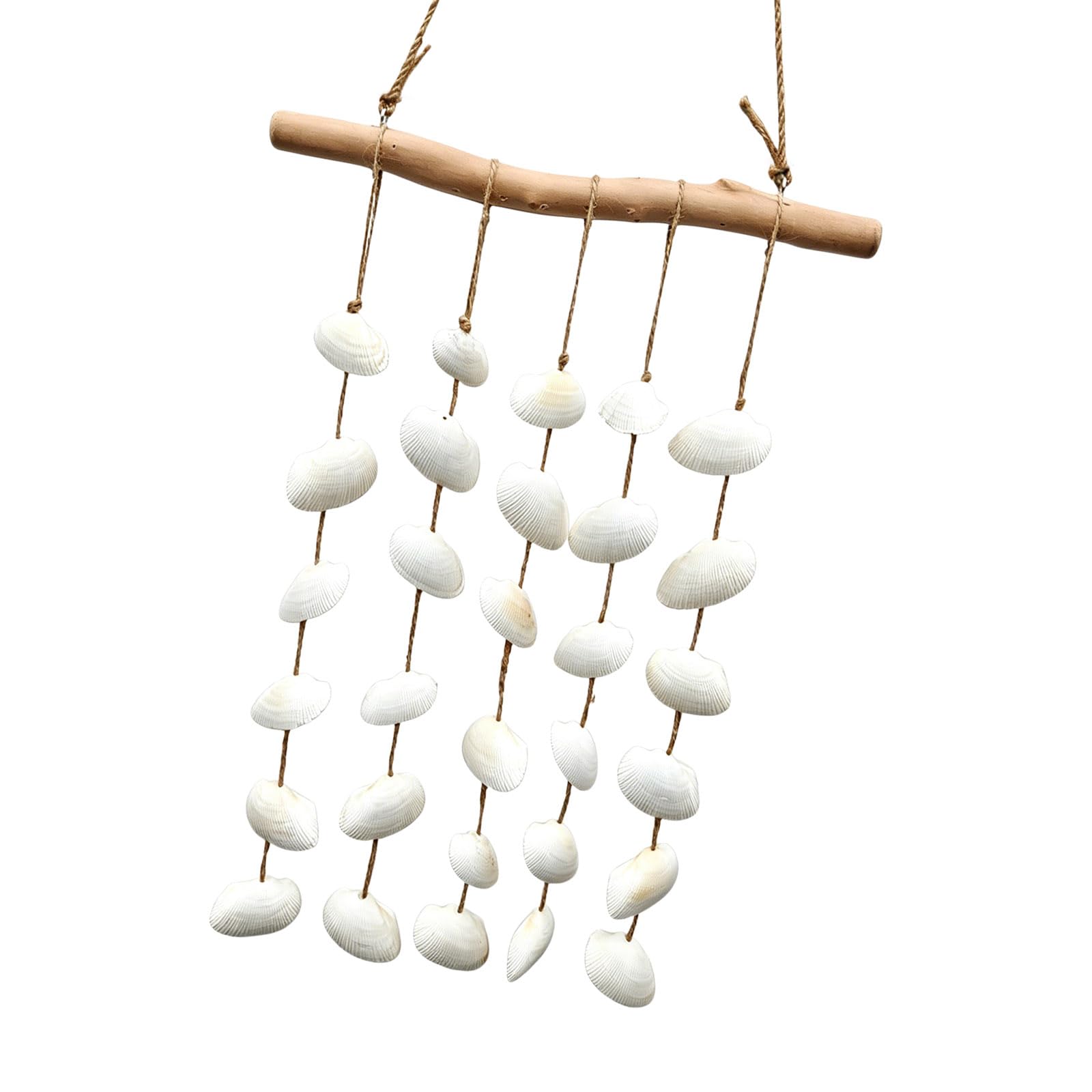 Handcrafted Coastal Wind Chimes Wooden and Shell Tassels Wall Art Hanging Ornament for Indoor and Outdoor Decoration Wooden Hangers Wind Chimes