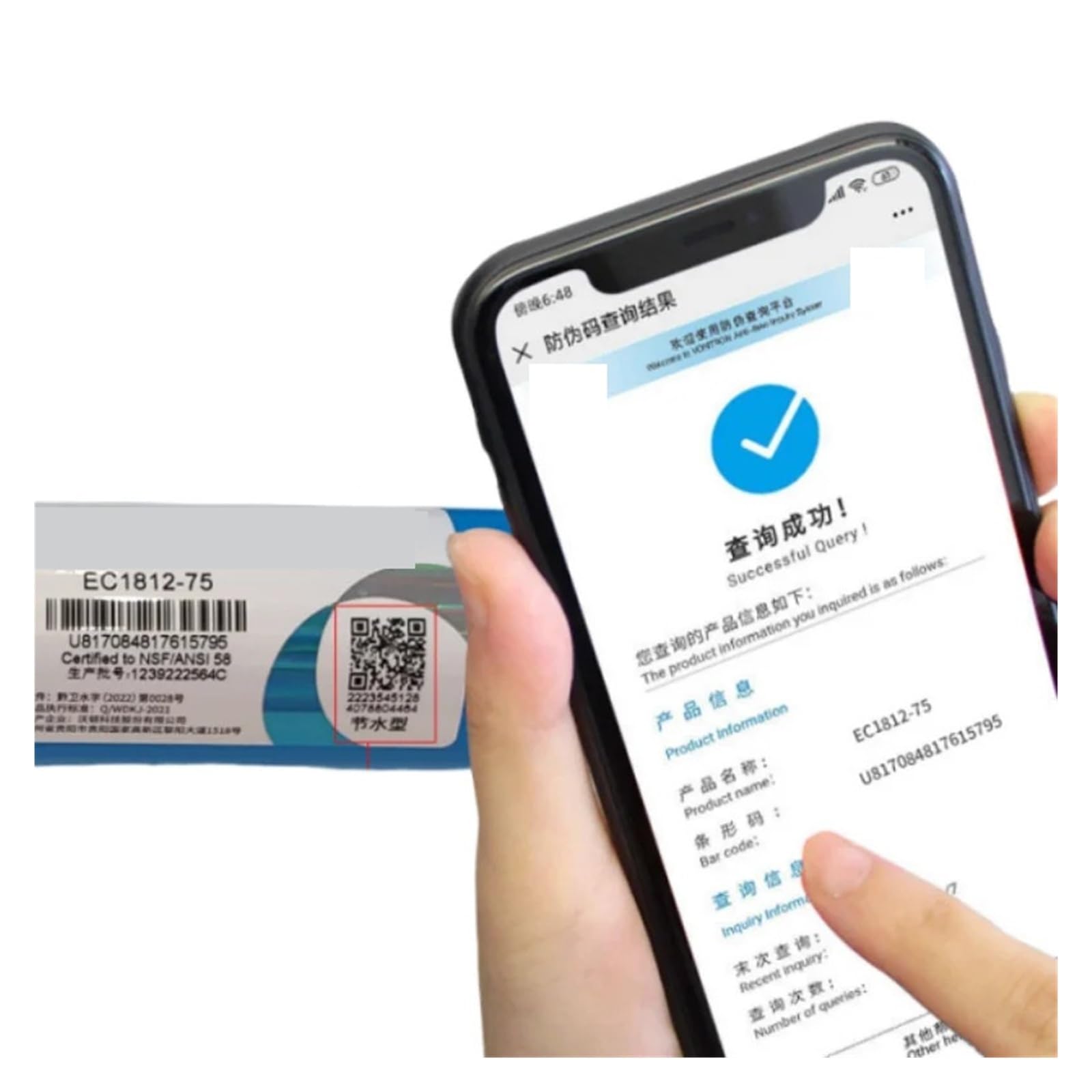 Reemplazo de filtro de membrana de ósmosis inversa de 800 gpd 3213-800G, piezas for purificador de agua de cocina Debajo del fregadero