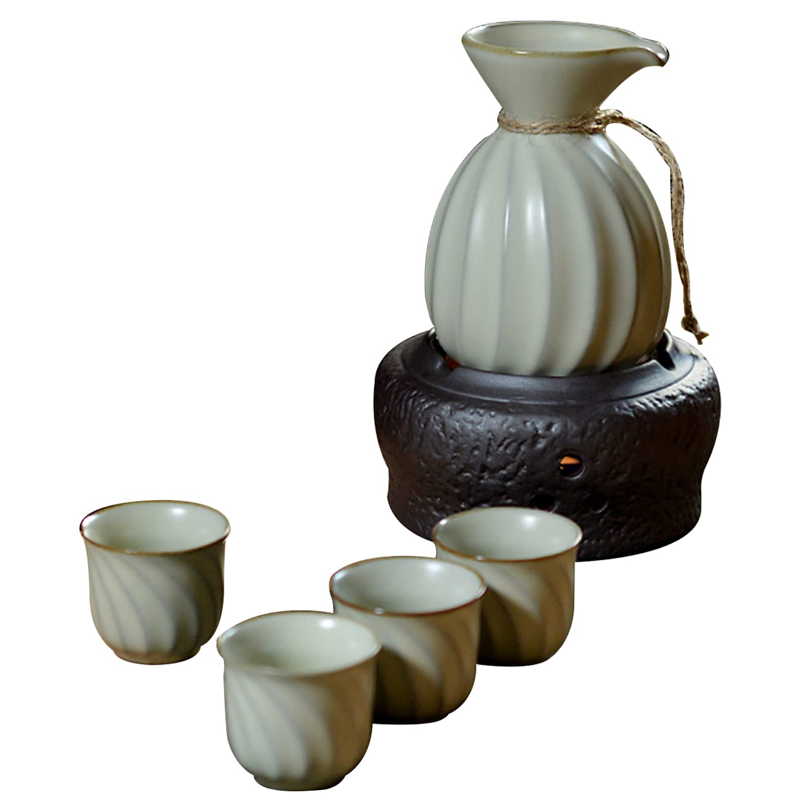 Tasse à saké Traditionnelle, Verres à vin en céramique, Ensemble de 6 Tasses à saké en céramique, Facile à Utiliser, Convient aux Amateurs de Culture, Artisanat Traditionnel (B)