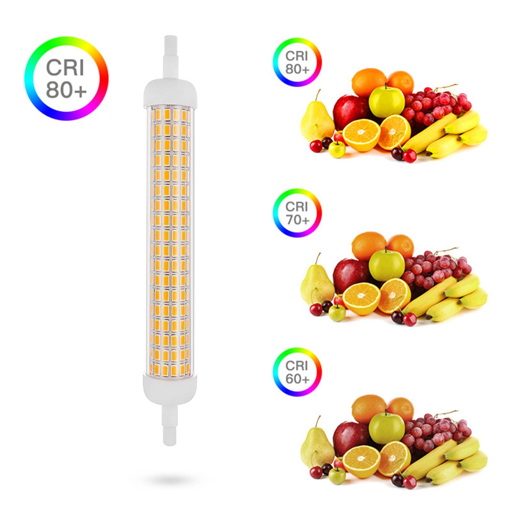 BBPM Żarówka LED R7S 118mm, żarówka liniowa 20W R7S 118mm, ciepła biel 3000K, R7S LED 118mm 20W odpowiednik lampy halogenowej 200W, do reflektorów, kinkiet, 4 szt.,Cool white 6000k,20W 220V