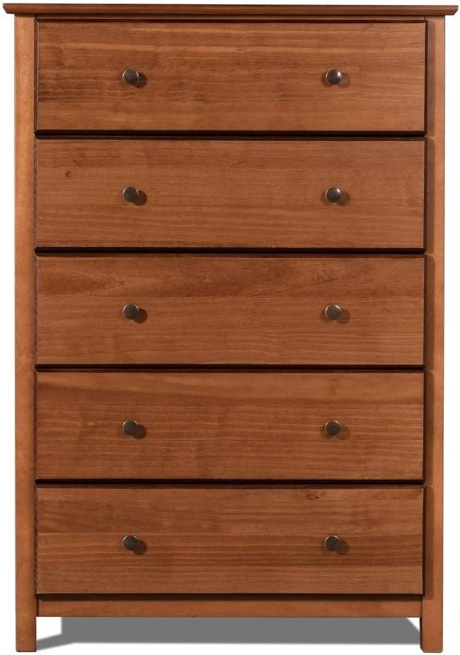 Grain Wood Furniture Shaker 5drawer Espresso Finish Solid