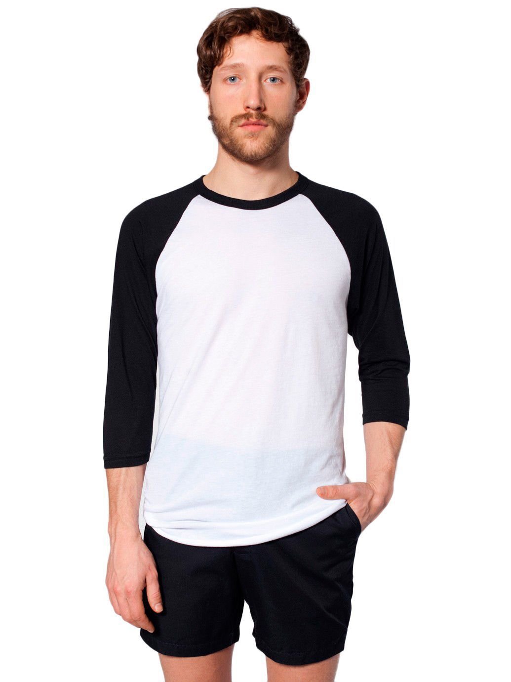 American ApparelMen's Unisex Poly-Cotton Raglan T-Shirt