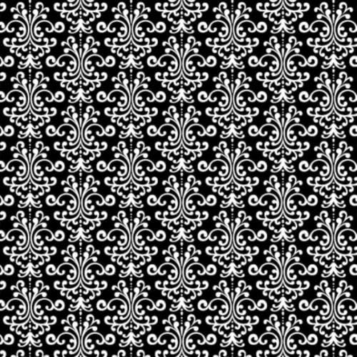 Tecido Tricoline 100% Algodão - Arabesco Preto e Branco - 50x150 cm