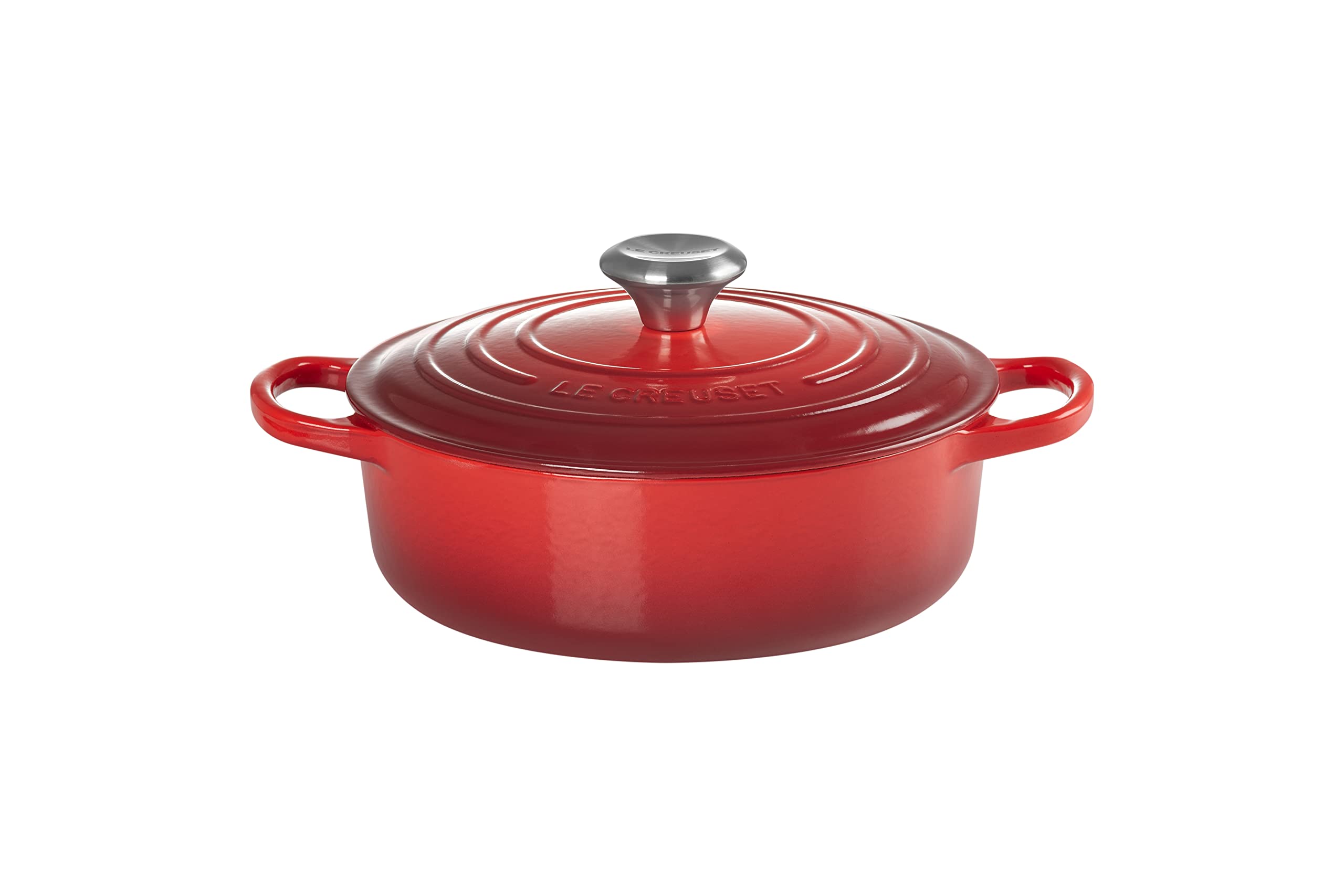 Le Creuset Gourmet Bräter aus Gusseisen, 24 cm, Kirschrot, 21179240602430