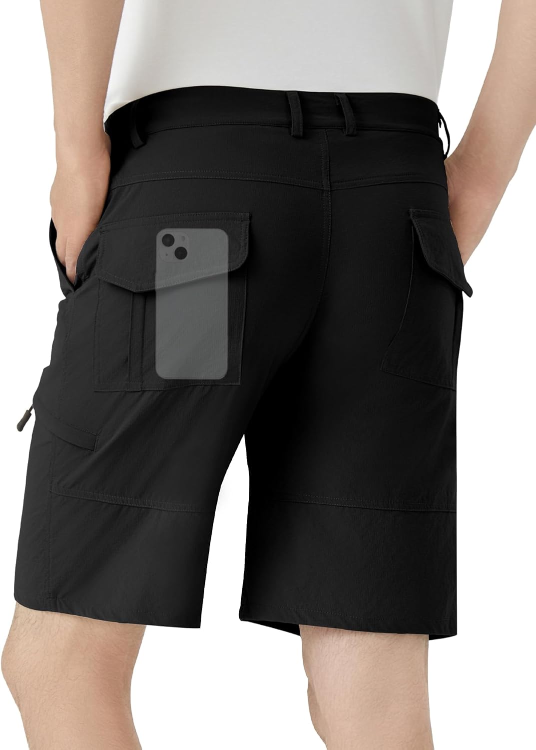 Men's Hiking Cargo Shorts 9" Stretch Quick-Dry Lightweight Outdoor Work Shorts with 6 Pockets for Casual Camping Fishing Golf - Image 2