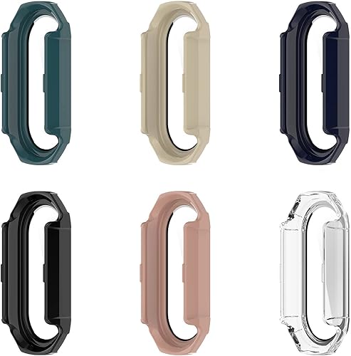 Miniatura 2 de FitTurn Paquete de 6 fundas protectoras de pantalla compatibles con Xiaomi Mi Band 8 Watch TPU Slim Case Cover Marco de color de metal chapado