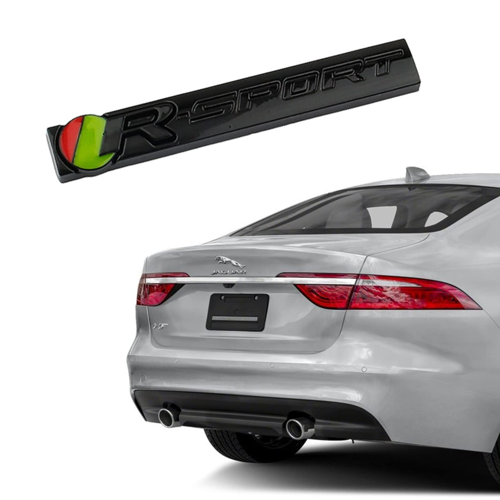 R-dynamic Sports 3D Badge,Car Body Trunk Fender Front Grille R-SPORT R S Emblem Logo Sticker,Special Vechicle Symbol Compatible with Jagvar Accessories(R-Sports Black)