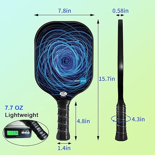 Miniatura 5 de Juego de 2 o 4 palas de pickleball aprobadas por USAPA, juego de raquetas de pickleball de fibra de vidrio con 4 bolas de pickleball para exteriores