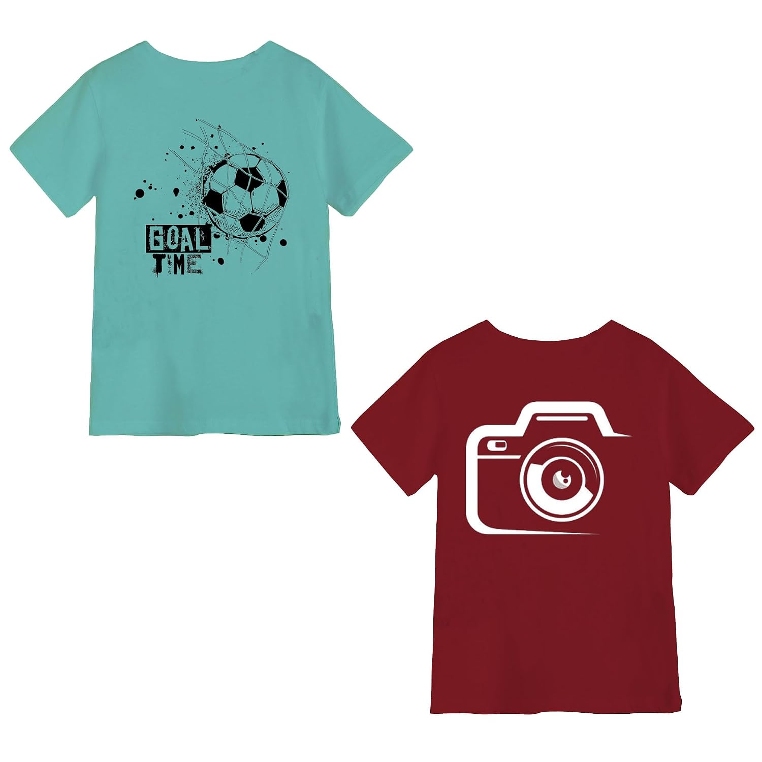 Kids Boys Cotton Printed Tshirt Pack of 2(GoalPGrn3-CamMrn2_PT) - Review, Price and Buying Guide