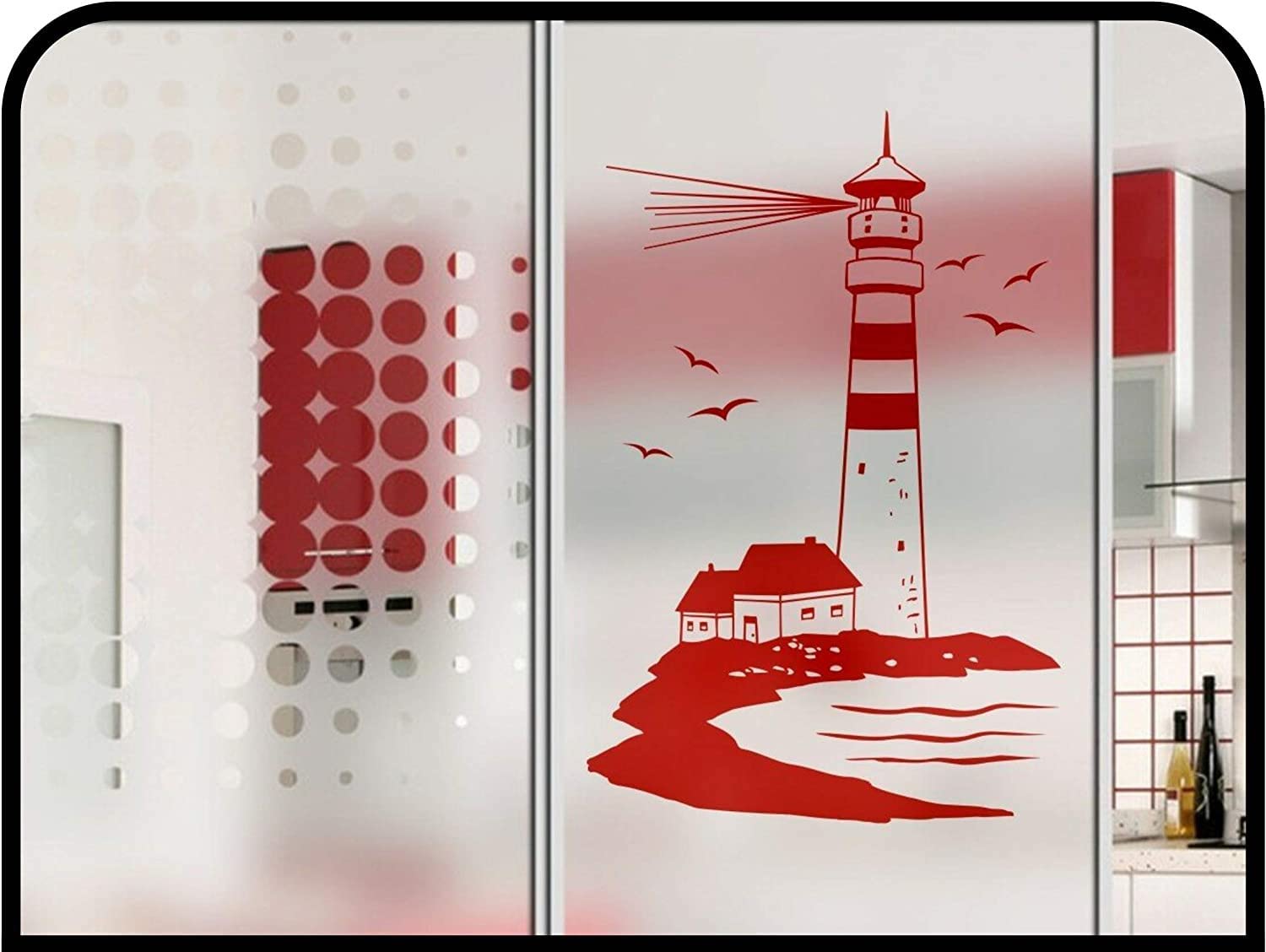 Phare de douche avec la maison sticker pour masquer les murs