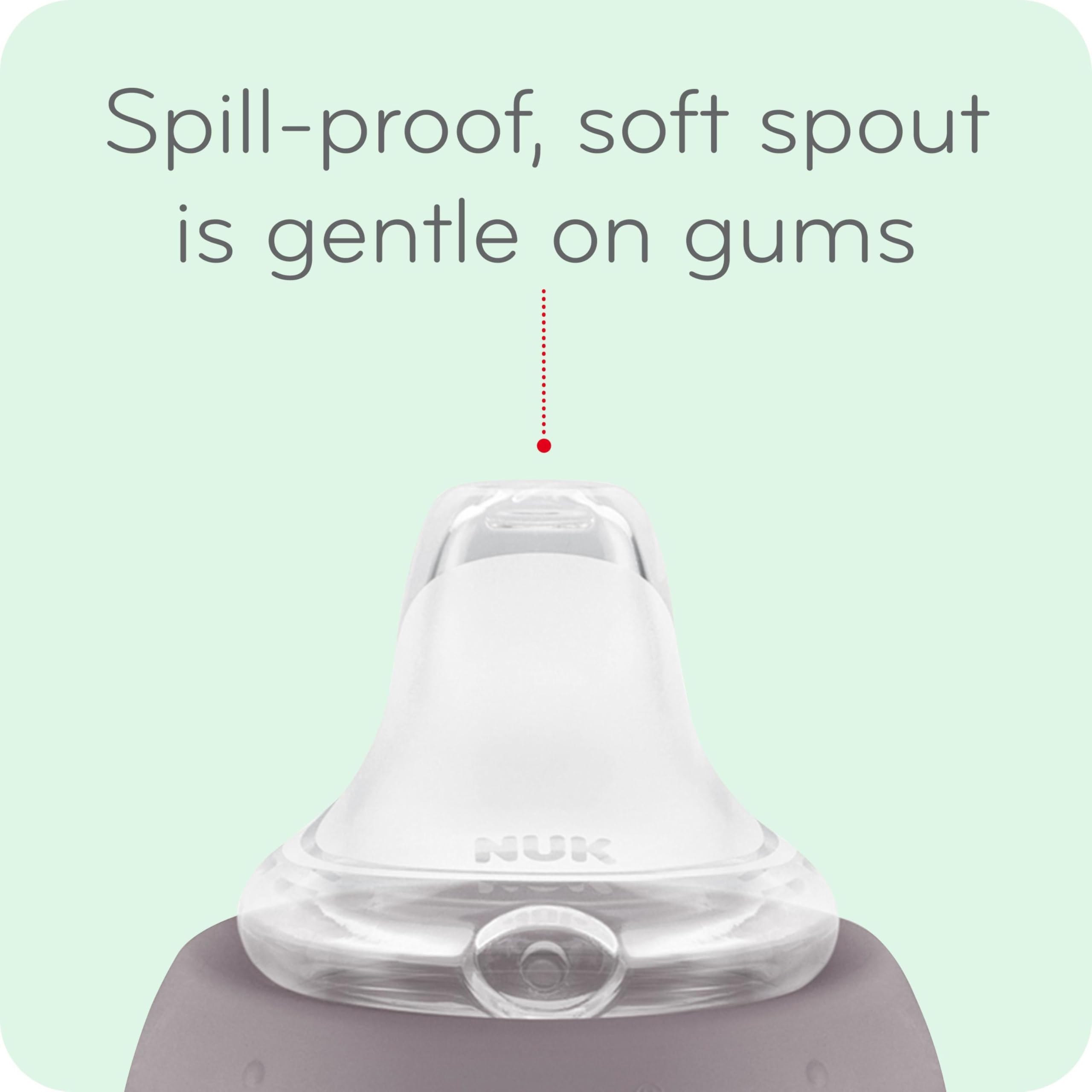 NUK Replacement Silicone Spout for All NUK Active and Learner Cups, Clear, Pack of 5