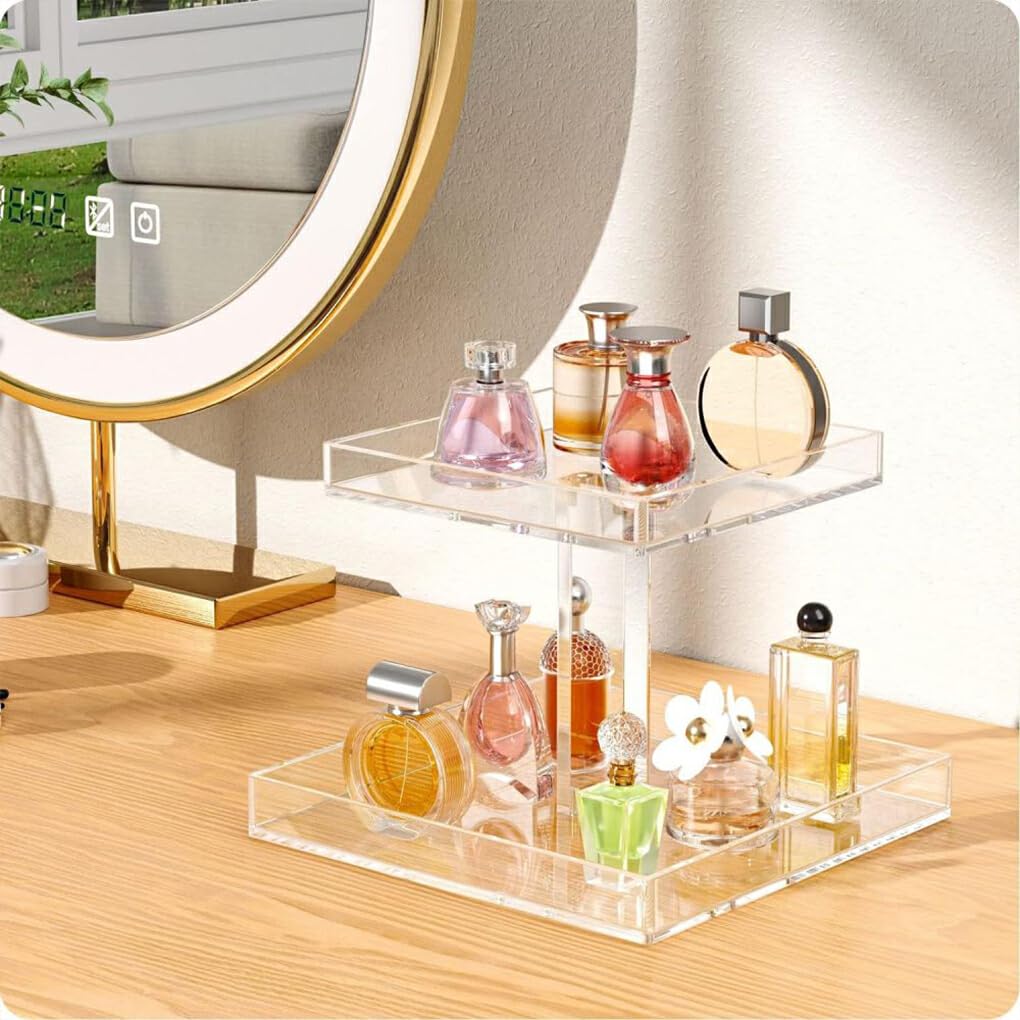 QOKLIYUI Soporte de exhibición de almacenamiento, almacenamiento de encimera de perfumes para cosméticos, almacenamiento de encimera de exhibición múltiple de perfumes acrílicos