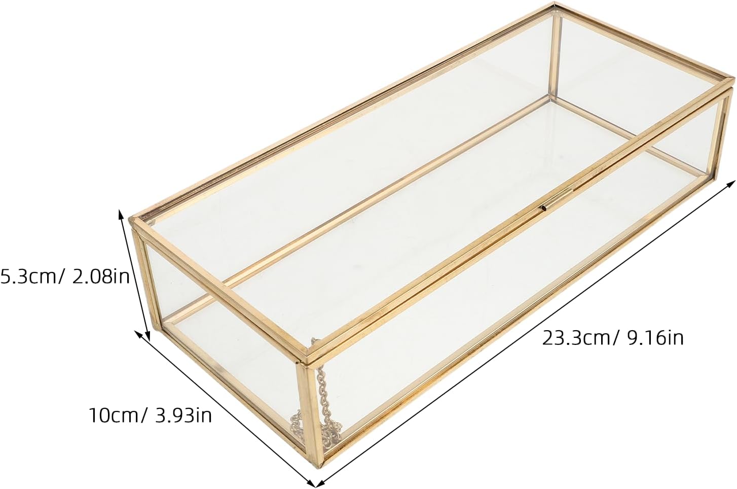 Abaodam Retro Glass Lidded Rectangle Jewelry Box for Bedroom Gifting image 2