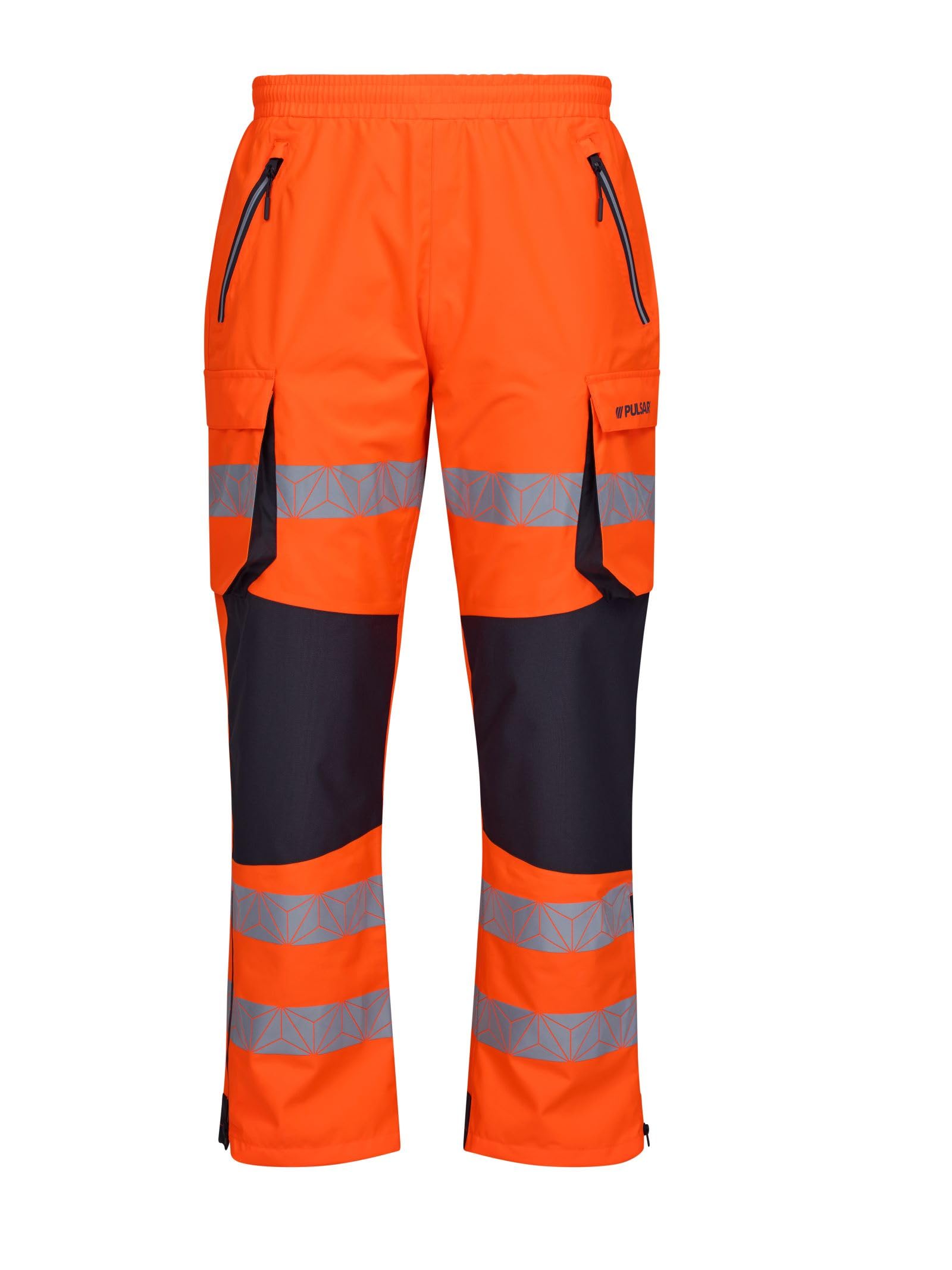 Pulsar® React Unisex Hi-Vis Waterproof Lightweight Overtrousers (UK, Alpha, 3XL, Regular, Regular, Orange)