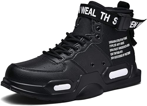 Vista 2 de Ahico - Zapatillas deportivas de moda para hombre, con parte superior alta, para caminar, estilo deportivo, zapato casual elegante para hombre