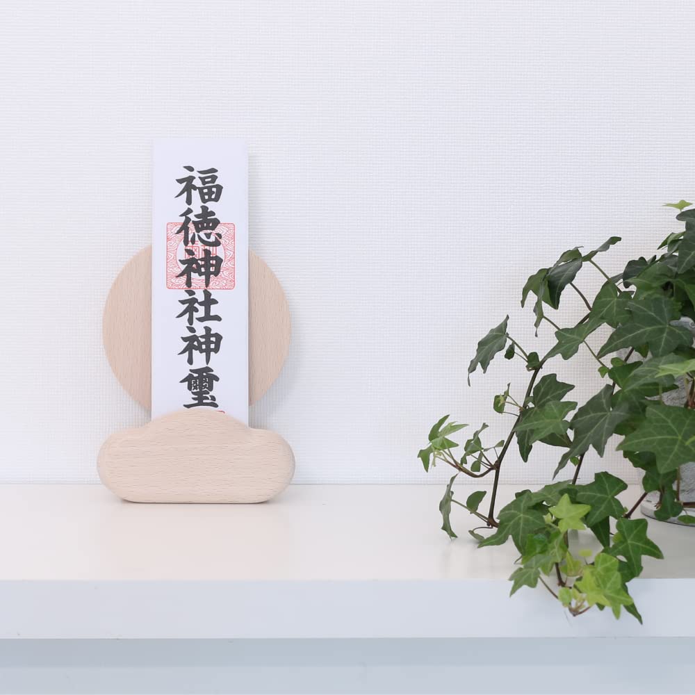????(Kamidananosato) Moco-moco Shinto Shelf Wall Hanging, Modern, Shinto Shelf Sato, Billfold, Prayer Tag, Stand, Cloud, Gift, Simple, Compact, Divine Shelf Sato, Natural, Small