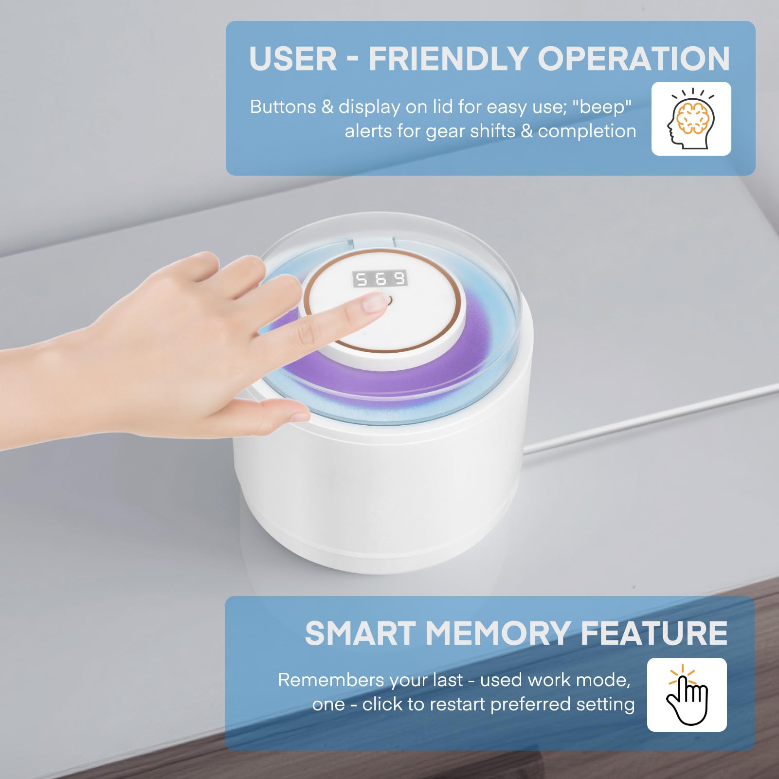 Simfree Limpiador ultrasónico de retención – 45 kHz ultrasónico – 4 modos de limpieza de prótesis dental máquina de 200 ml con temporizador digital para prótesis, protectores bucales, aparatos