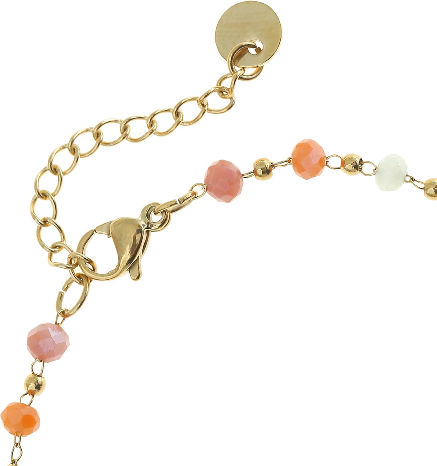 Made by Nami Colorful Beaded Bracelet for Women Gold Plated Adjustable Chain Dainty Rainbow Bead Bracelet Minimalist Layered Jewelry Summer Festival Gift for Her image 5