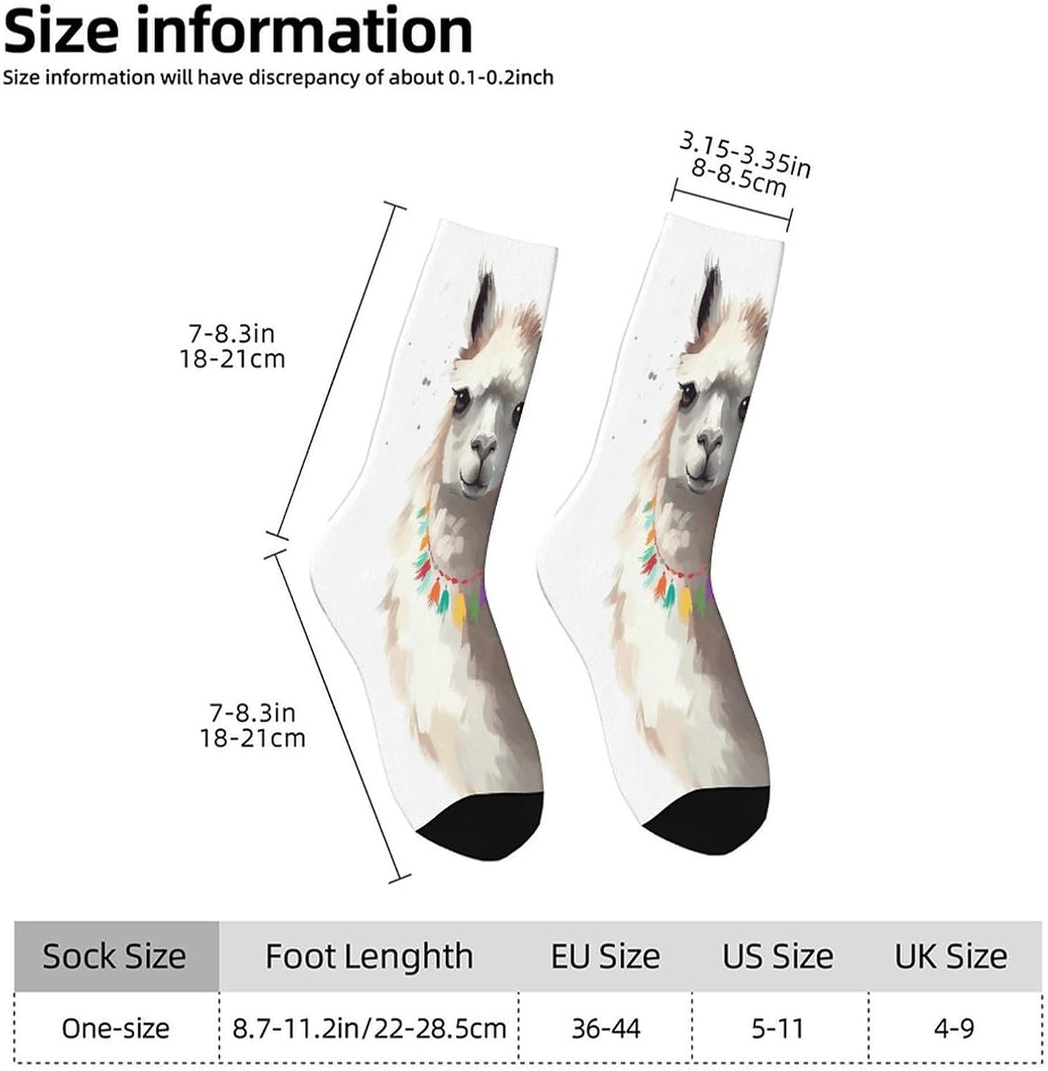 Llama Crew Sock High Stocking Grippy Socks | Socks for Men & Women,Stockings-Long Thin Tube Sports, Breathable Soft Athletic for Nurses,Travel