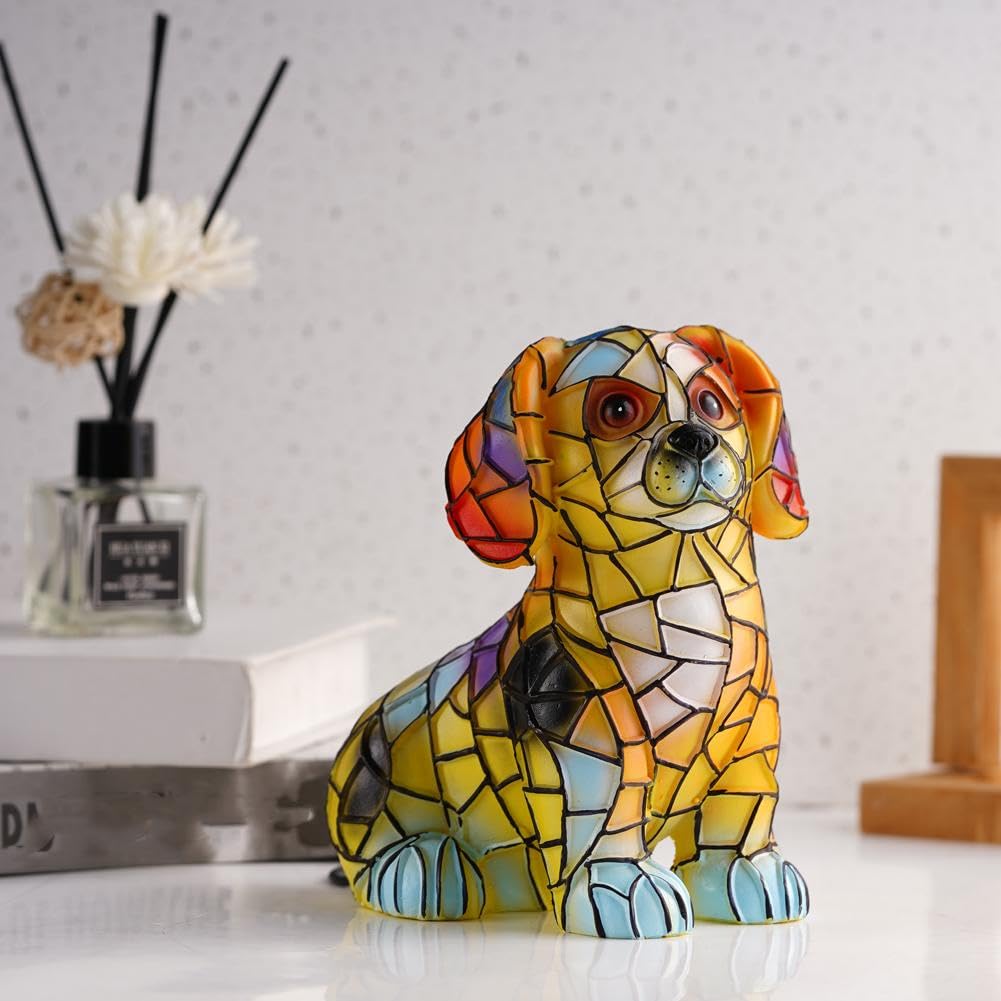 Fanyil Glowbuddy Stained Glass-Style Dog Lamp – Chihuahua Design, 8-Inch Plug-in Night Light With On/Off Switch, Great Gift For Dog Lovers