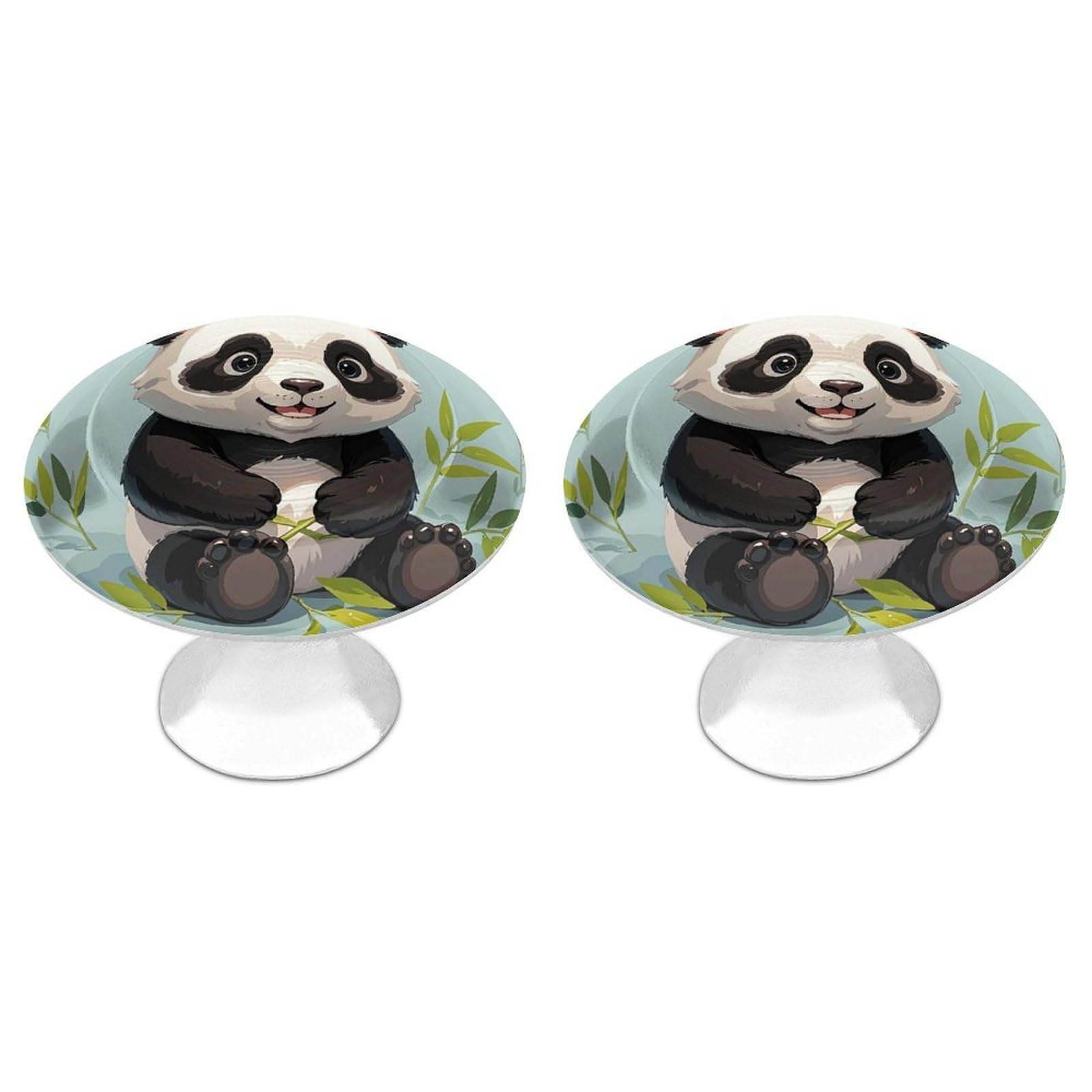 Fekiloot Style Panda Cabinet Knob 2 Pack Mini Round Drawer Pulls Stainless Steel Dresser Drawer Knobs Kitchen Drawer Hardware For Bathroom Dresser Closet Door Knobs