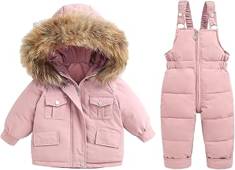 Toddler Boys Snowsuit Girls Snow Pant And Jacket bib Winter Kids Clothes Coat