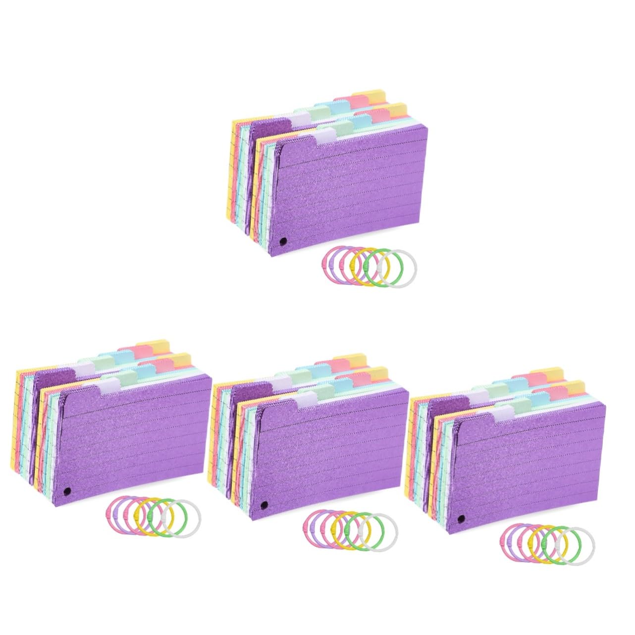 OSALADI 4 Sätze Spule Notizblock Gelochte Karteikarte Studieren Regiert Karteikarten Am Ring Gestanzt Notizkarten Mit Ringen Karteikarten Mit Ringen Papier Zufällige Farbe 300 Blätter * 4