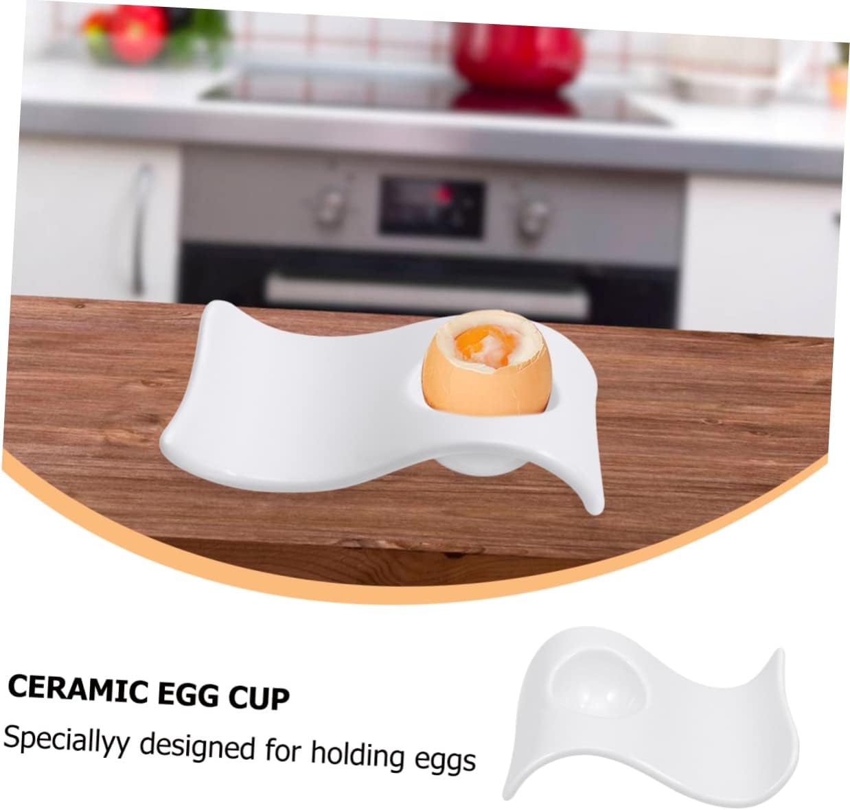 2pcs Ceramic Egg Cups Egg Holders for Home Restaurant Use for Breakfast Dining White