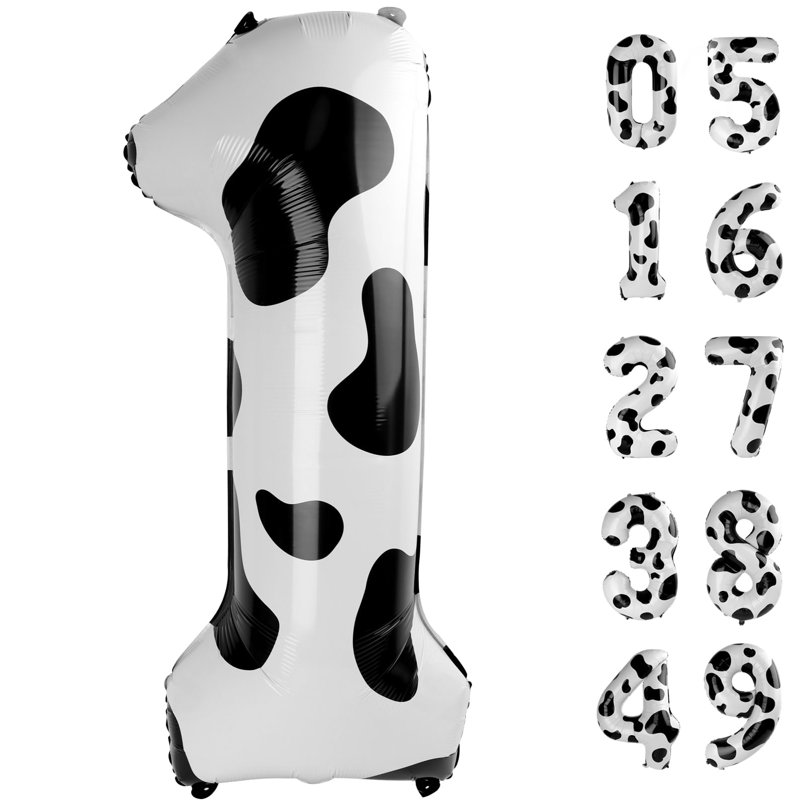 Cow Print Number Balloon Birthday Decorations, 40 inch Number balloon 0-9(Zero-Nine), Cow Balloon for Farm Birthday Party Supplies, Cow Themed