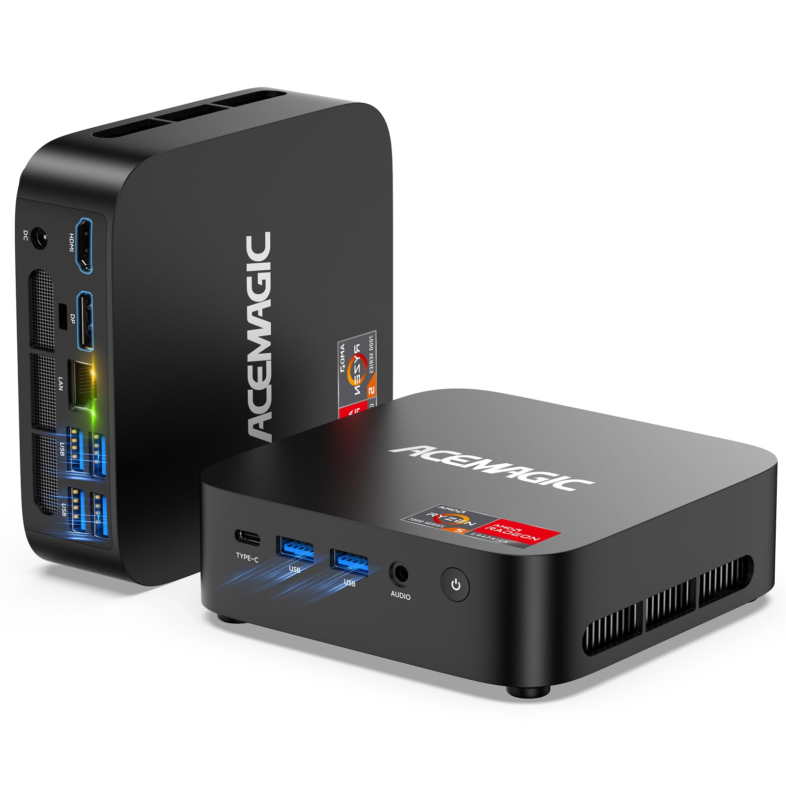 ACEMAGIC K1 Mini PC con AMD Ryzen 5 7530U (Fino a 4.5 GHz), 16GB RAM 1 TB | Mini Computer,AMD Radeon Graphics 2000MHz, BT 5.2/WIFI 6/6C/12T per Ufficio,Studio,Business
