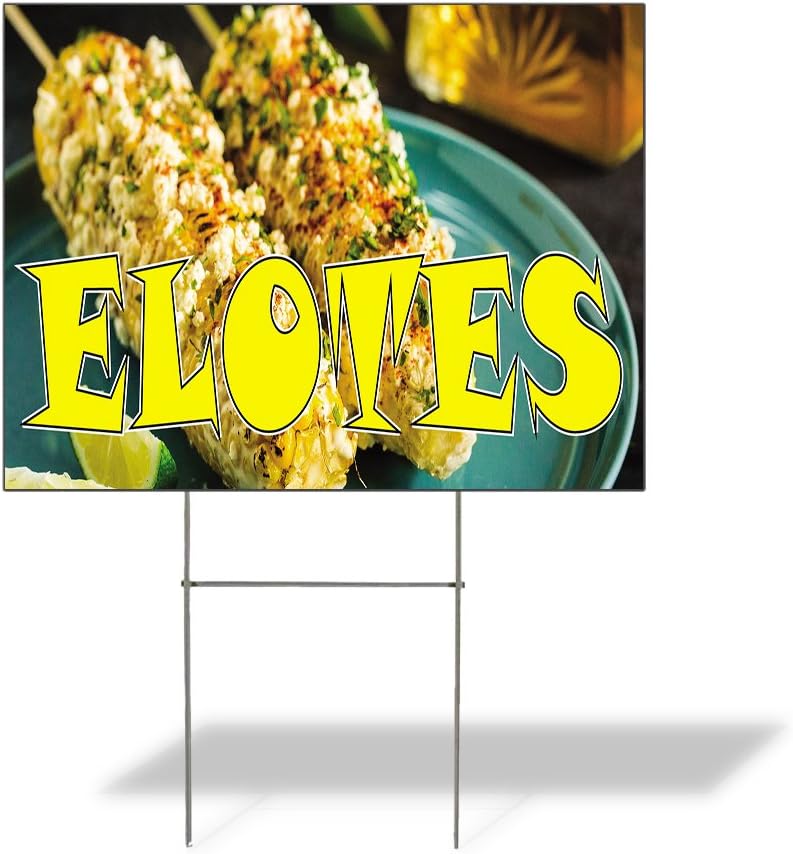 Weatherproof Yard Sign Elotes Outdoor Advertising Printing Blue Lawn Garden Food Festival Taste of 18x12 Inches 2 Sides Print