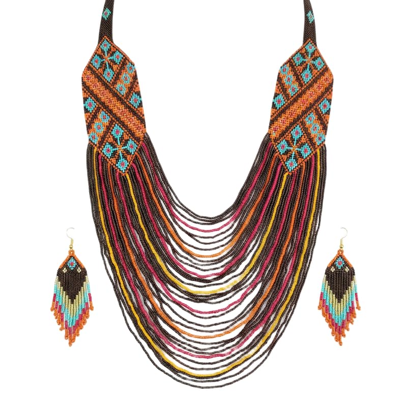 Joyería ucraniana con cuentas multicolor LKBEADS ideal para vestidos de lino y eventos de día