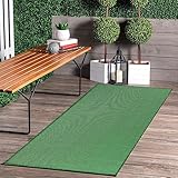 Jimri Indoor & Outdoor Rug - Weatherproof Rug for Balcony, Patio, Garden, Living Room, Kitchen - Durable Floor Rug, Resists UV Rays & Water - Size 60 x 180 cm, Green