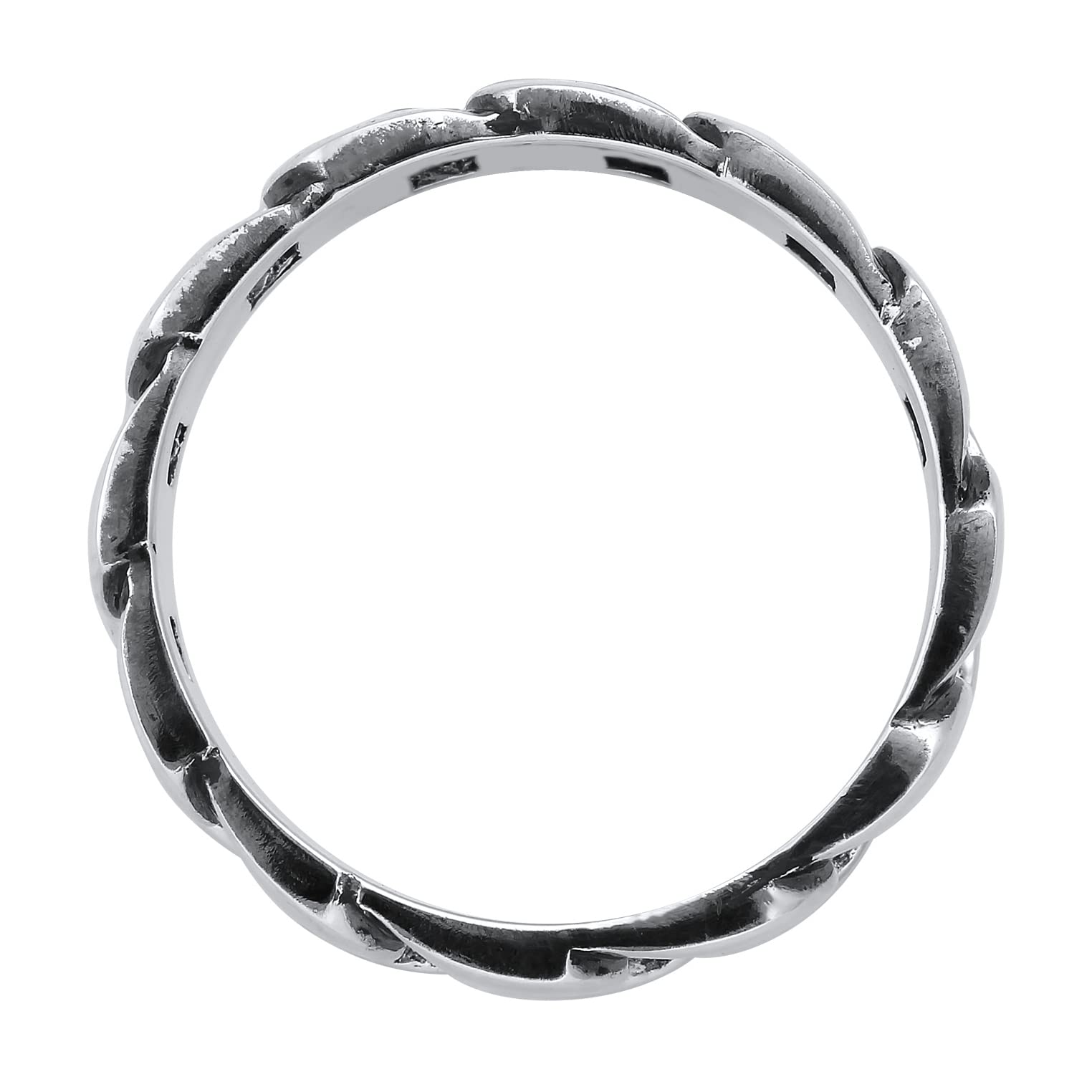 kuzzoi Massiver M.Ring oxidiert schwarz im Tankdesign, Bandring aus 925er Sterling-Silber, großer antiker Look