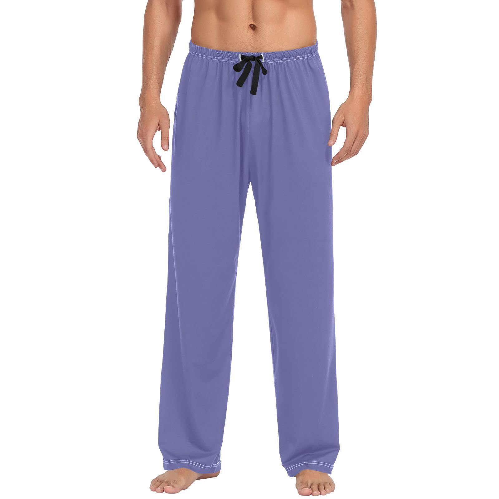 Lyeorm Charming Blue Men's Pajama Pants, Lounge Sleep Bottom for Men, Bottom Pants with Pockets for Men