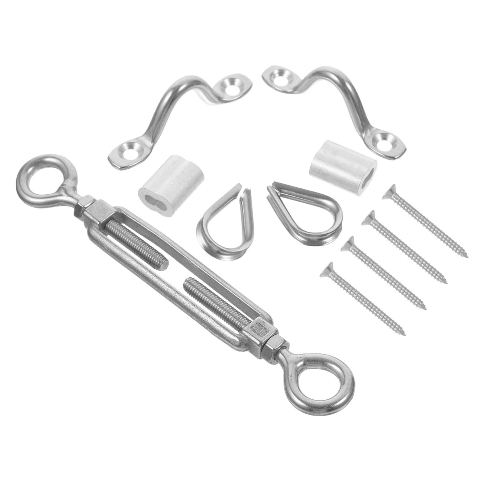 CIYODO Stainless Steel Chuck Round Eyes Cable Strainer Tensioner Wire Rope Tension Part 13cm Shortest Length