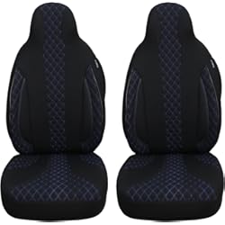Fundas Para Asientos De Autos Toyota Corolla BREMER SITZBEZÜGE Fundas de Asiento de piloto compatibles con Toyota Aygo 2 para Conductor y Pasajero a Partir de 2014/Juego de 2 Fundas para Asientos de Coche en Costuras Negras y Azules.