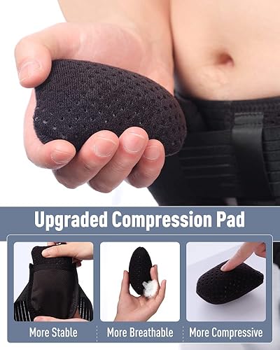 Miniatura 3 de Cinturón de hernia para hombres y mujeres, ajustable, soporte de hernia inguinal y hernia inguinal, ropa interior para hombres y mujeres, banda de