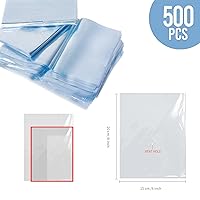 Vista 2 de 500 bolsas termorretráctiles de 6 x 8 pulgadas, bolsa retráctil transparente sin olor con orificio de ventilación, envoltura de película