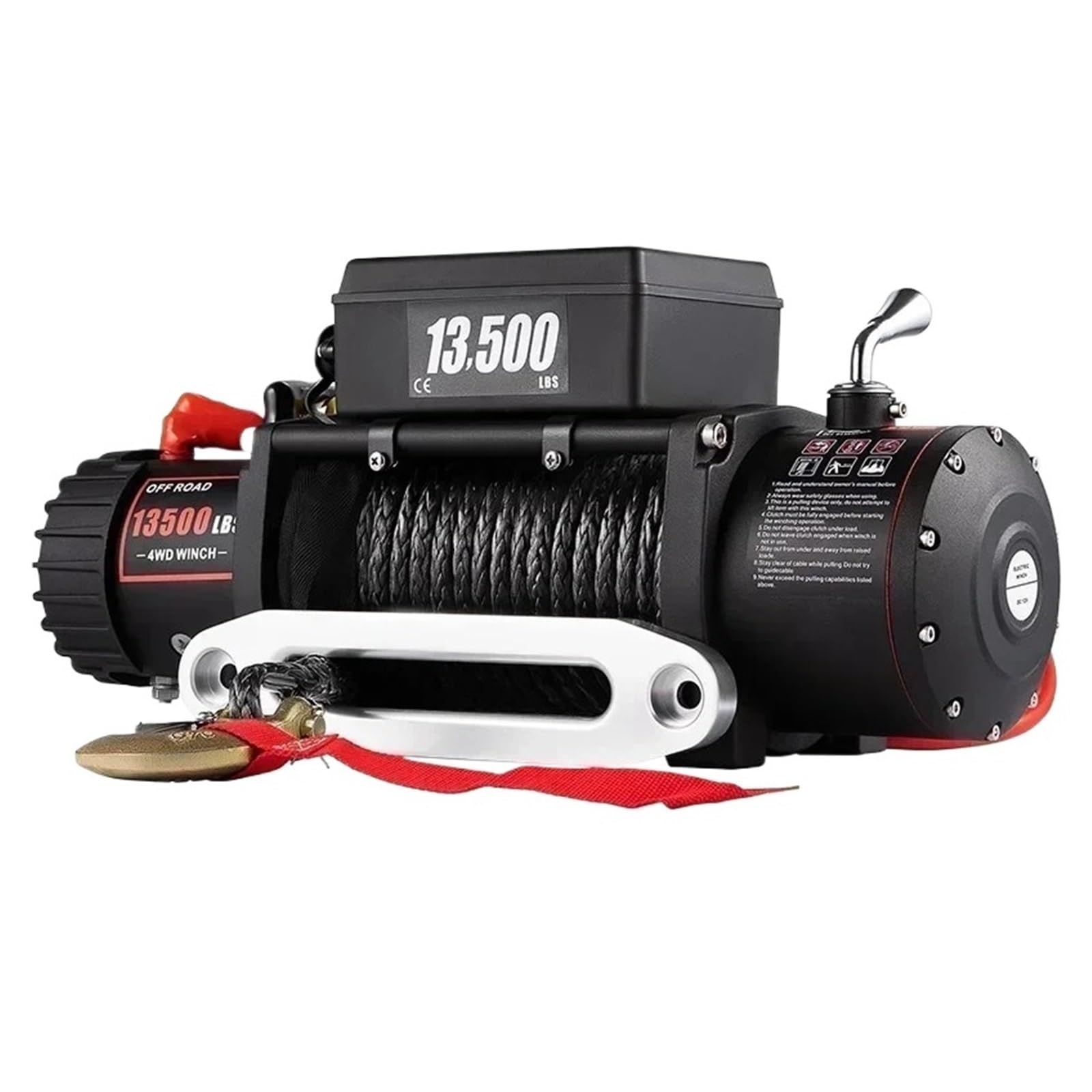 Elektryczna Wciągarka 13500LBS Wciągarka elektryczna 12v 27M/92FT Wciągnik Treuils do podnoszenia liny syntetycznej do przyczepy samochodowej 4X4 Ciężarówka ATV Wciągnik elektryczny